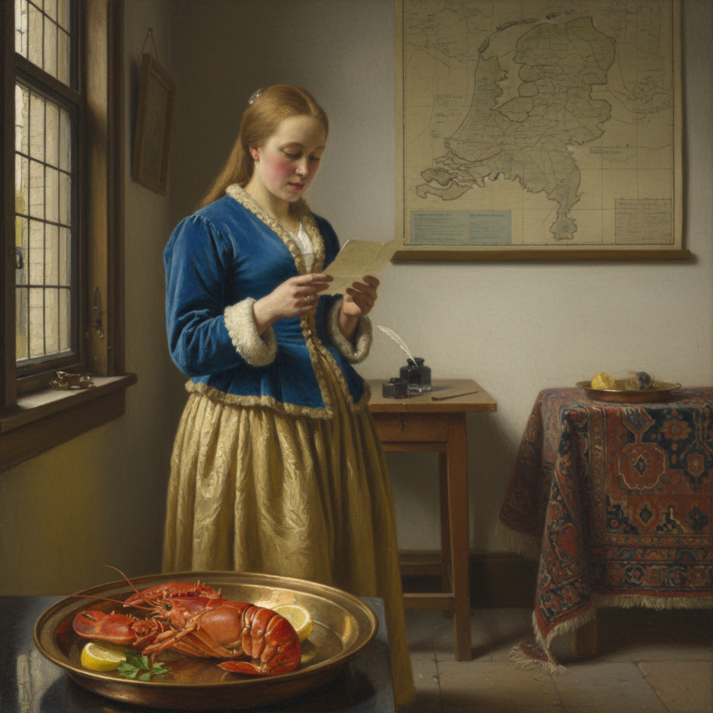 B12 Vermeer Window Lobster Letter