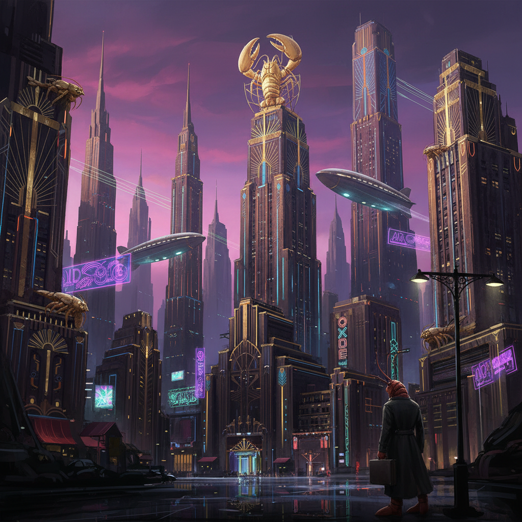 B16 Artdeco Cyber Skyline
